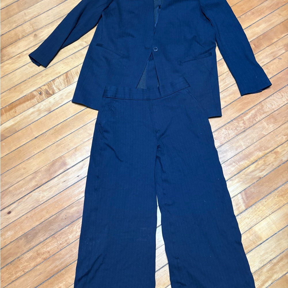 SPANX Midnight Blue Pinstripe Painstuit